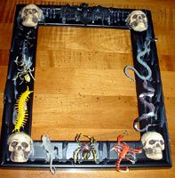 Hot glue on the frame